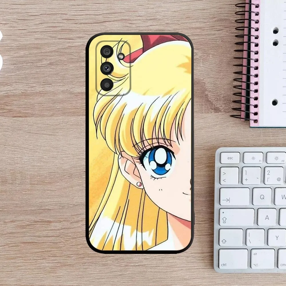 S-Sailor Anime M-Moon Phone Case For Samsung Galaxy A13,A21s,A22,A31,A32,A52,A53,A71,A80,A91 Soft Black Cover