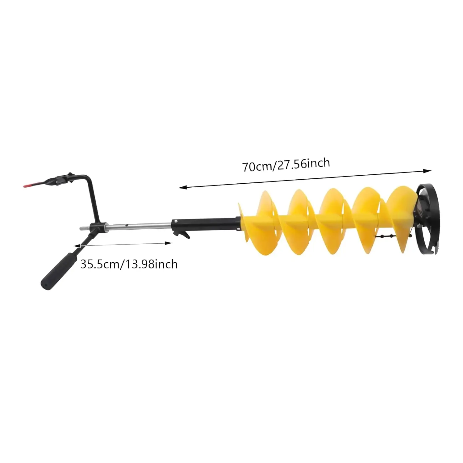 8-Inch Ice Fishing Auger Bit, 52cc 1.7kW Gasoline Earth Auger with Extension Rod and Drill Adapter, Replaceable Blade for Efficient Drilling