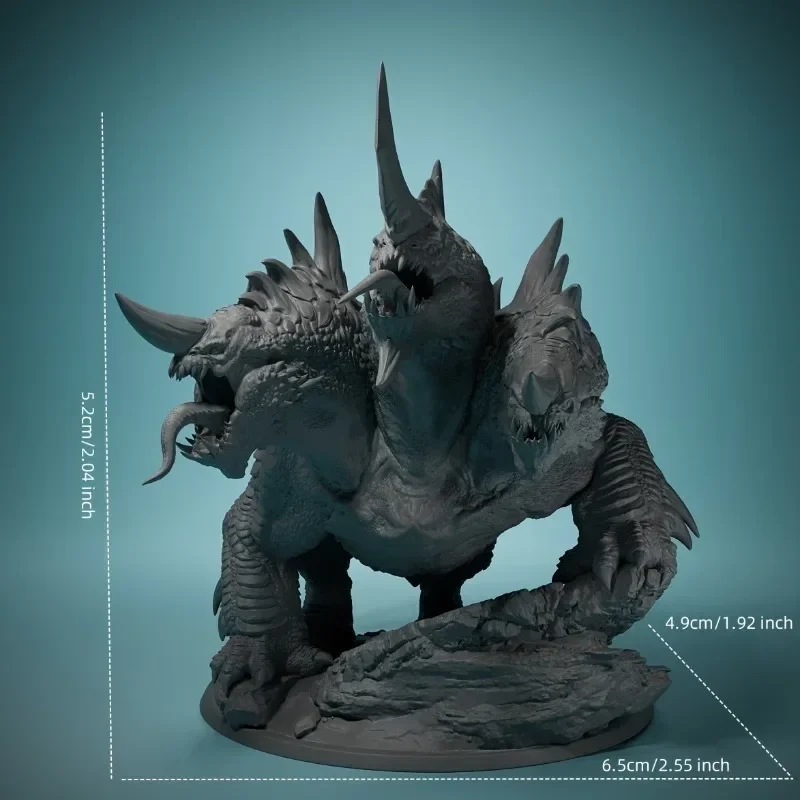 Figure in miniatura di Dracocerberus in resina non verniciata per hobbisti, regalo ideale per le vacanze per giochi di ruolo, giochi tattici e decorazioni