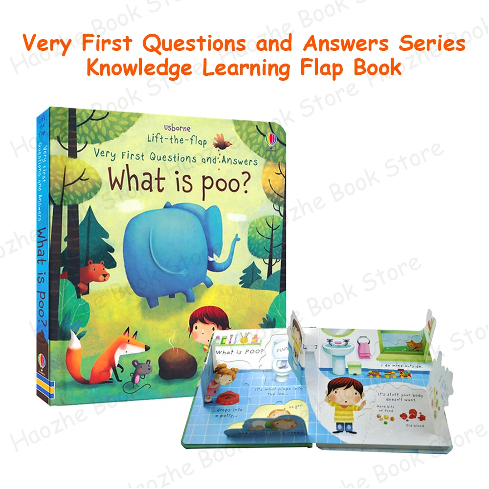 

What is Poo Usborne Lift the Flap Активность Английская книга Монтессори Знания Обучение для детского сада Дошкольное чтение детей
