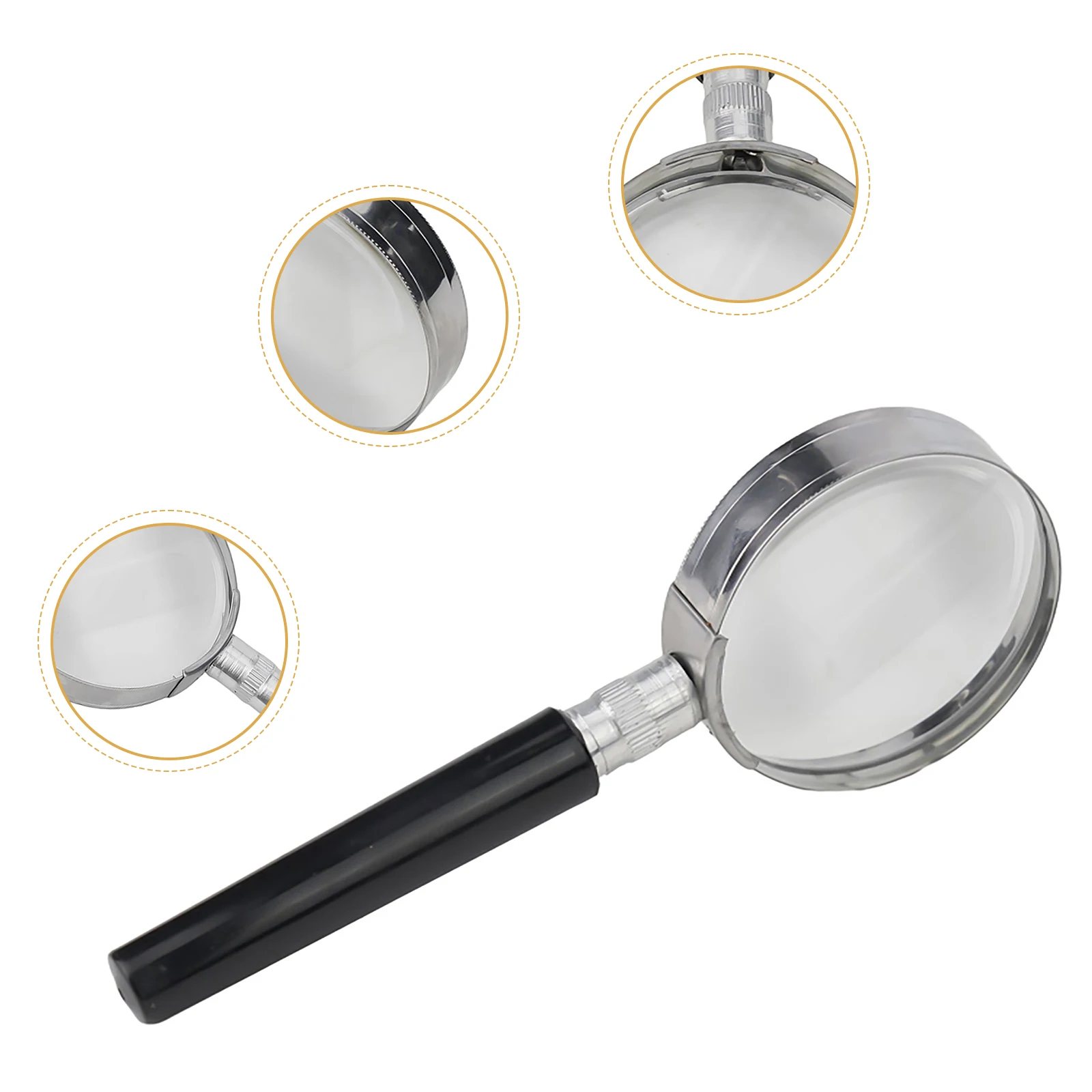

Lightweight 50mm Handheld Magnifying Glass with Metal Frame for For reading Newspapers and Antiques Designed for Comfort