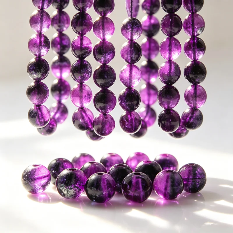 60pcs Rose Black inner crack Round 6mm Glass Crystal Beads DIY Jewelry Accessories Loose beads