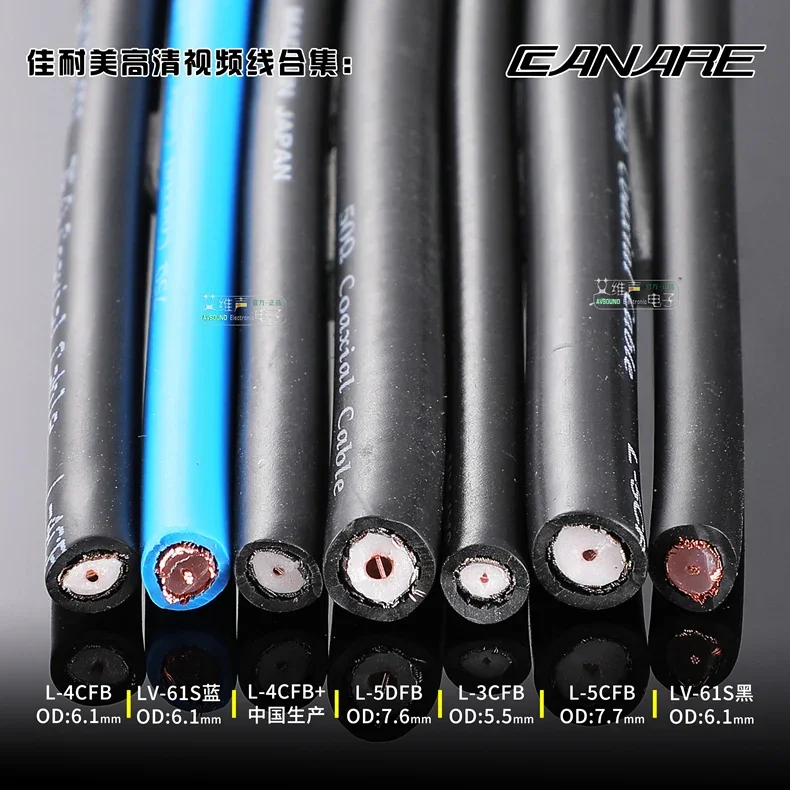 1 meter /5meter Canare L-3CFB L-4CFB L-4CFB + L-5CFB LV-61S L-5DFB broadcast HD-SDI digital 50 ohm 75 ohm HD coaxial video cable