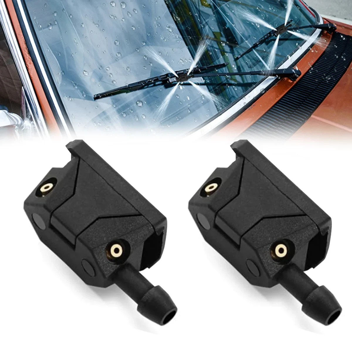 2PCS Car Windshield Washer Wiper Water Spray Nozzle Automobile Nozzle Spray Wiper Nozzle Windshield Washer