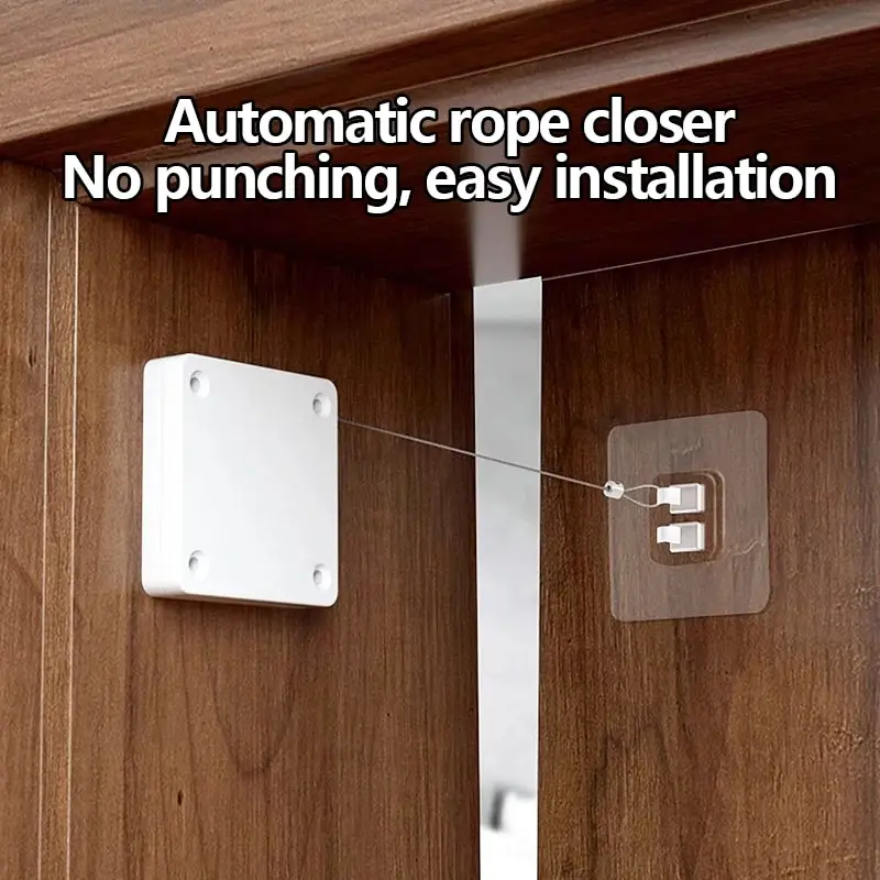 Automatic Drawstring Door Closer, Sliding Door, Office, Bathroom, Bedroom, Household, Simple Silent and Non Punching Door Closer