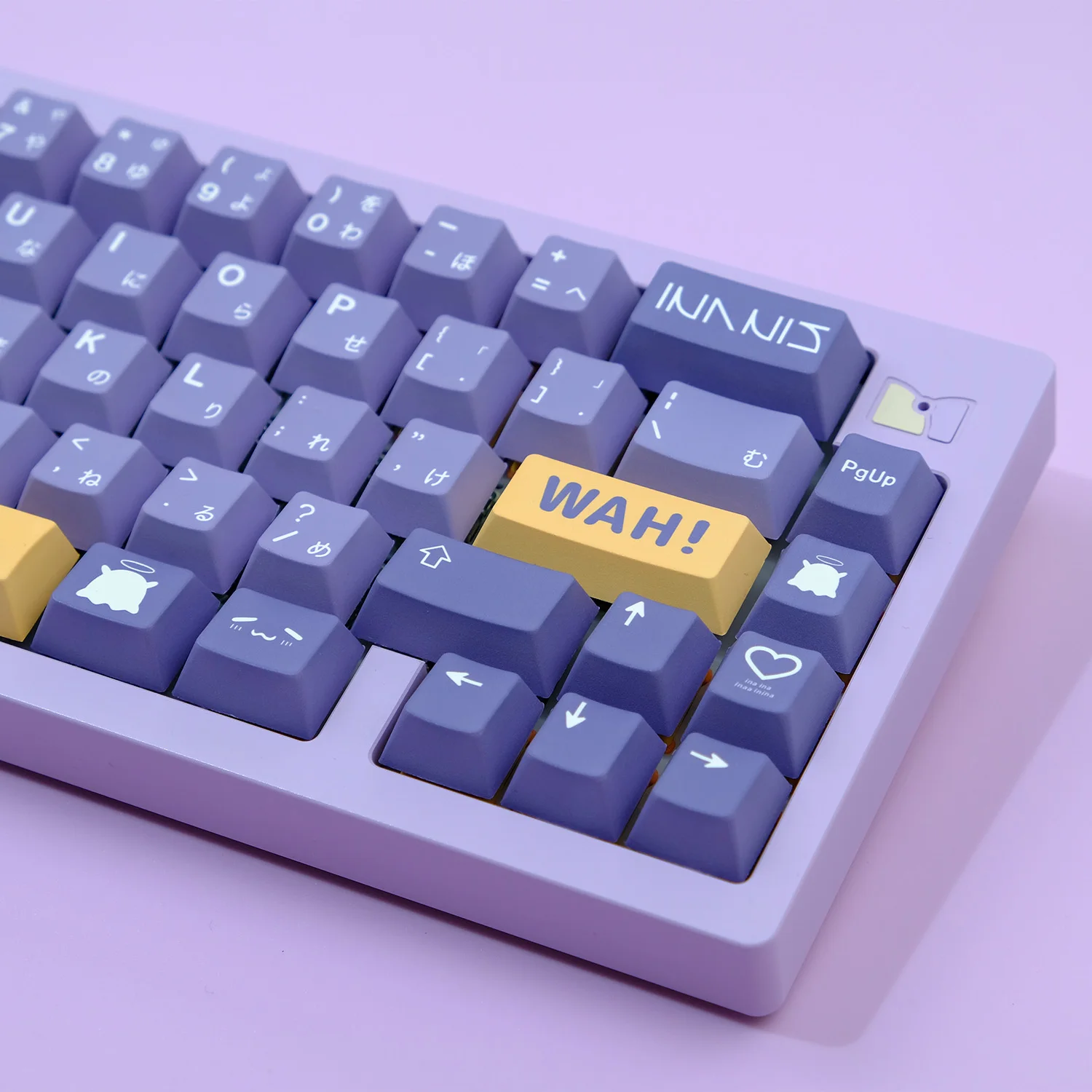 KYOMOT 128 Key WAH Ina'nis Theme Custom Keycaps Cherry Profile PBT Dye Sub Keycap for DIY Game MX Switch Mechanical Keyboard Cap