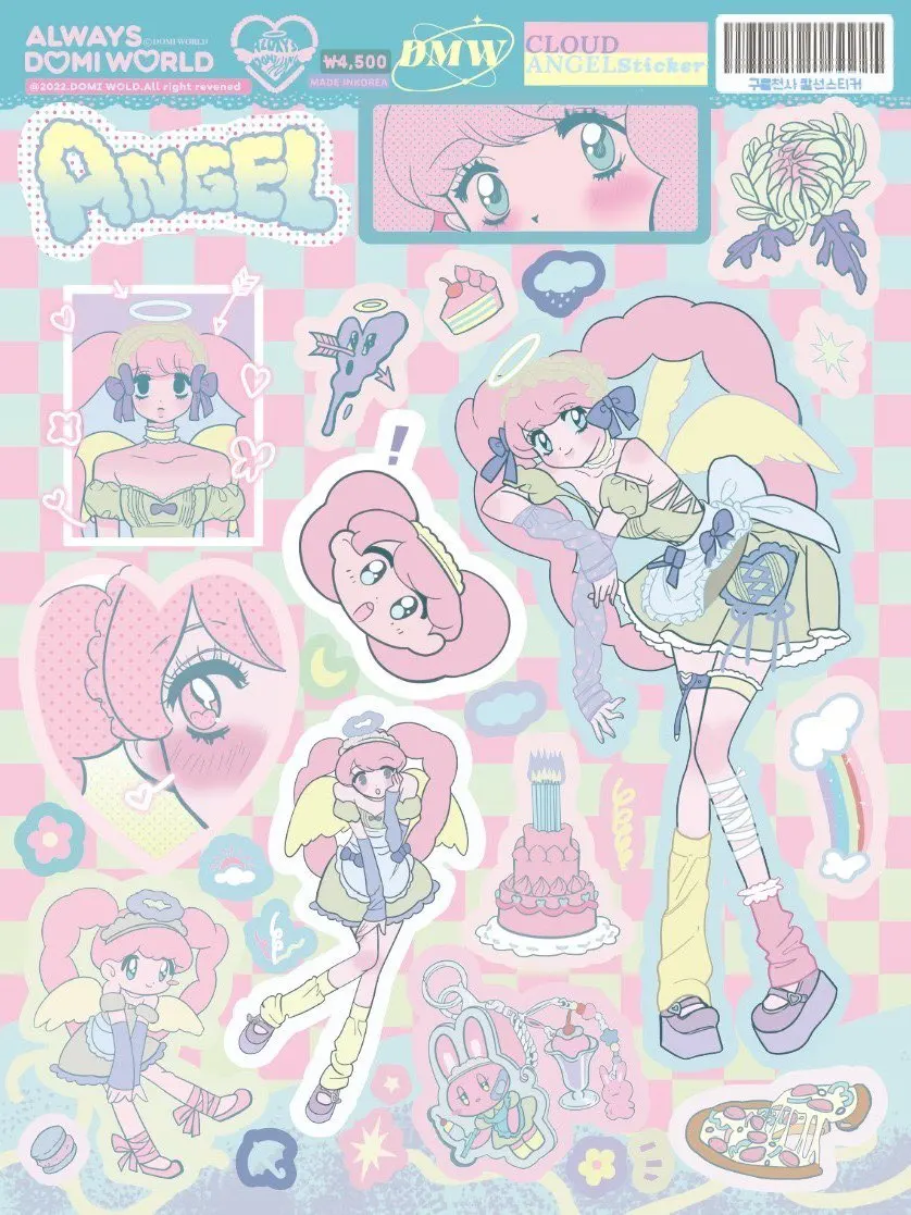 1/4 قطعة ملصقات دومي Instagram Style Spicy Girl شخصية فتاة ملصقات Instagram عالية المظهر عناصر شعبية لوحة جو كبيرة