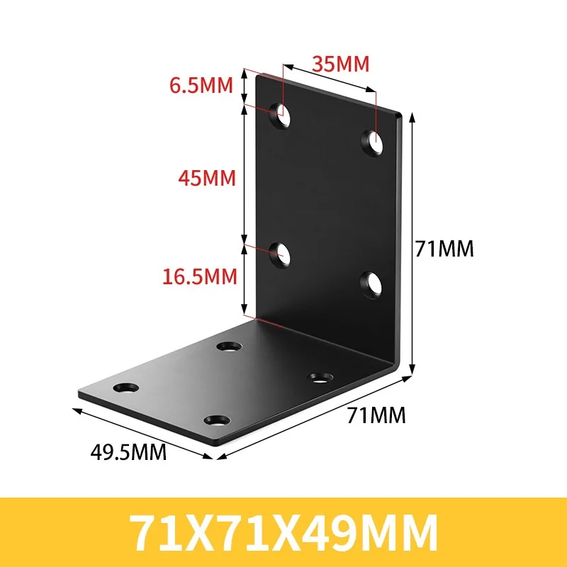Boîte décorative en fer noir, support de Code d'angle, connecteur de carte, support à angle droit en forme de L, support d'angle à 90 degrés
