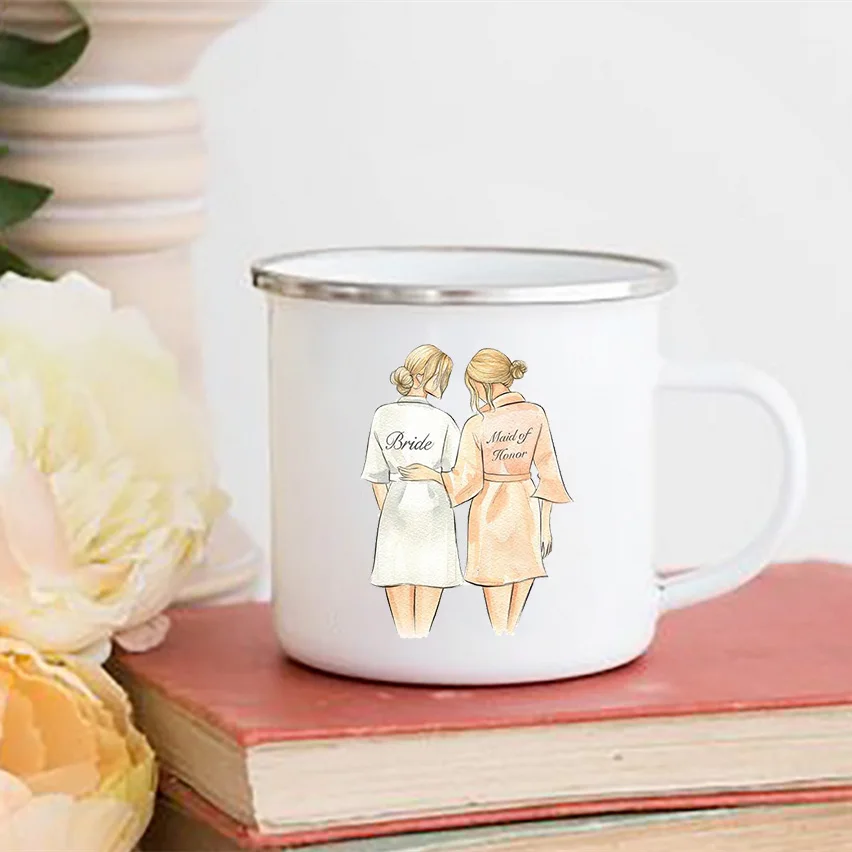 Bride Team Girl Printed Mug Bridal Shower Party Wine Juice Cups Creative Coffee Cup Bachelorette Mugs Wedding Maid of Honor Gift