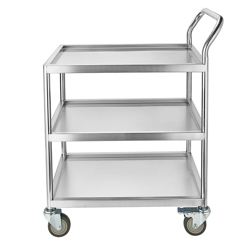 Laboratory Two double-layer silent tool cart Multi-layer anti-static trolley Thickened instrument turnover handling trolley