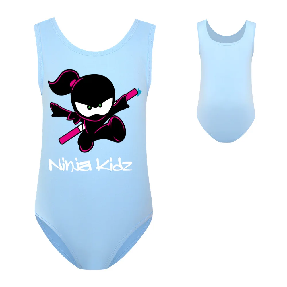 NINJA KIDZ Swimwear Kids Beach Wear One Piece Sleeveless Swimming Toddler Baby Girls Cartoon Swimsuit Bathing Suits