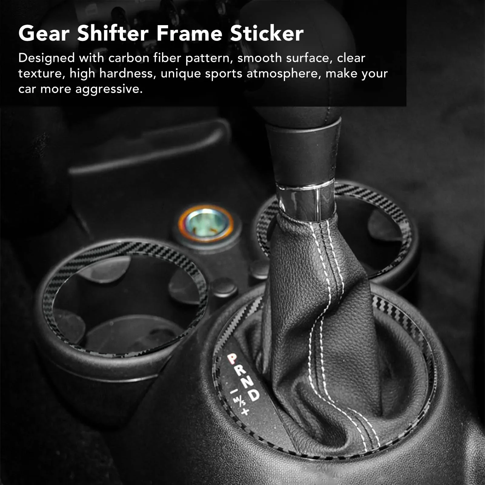 Carbon Fiber Look Car Gear Shift Panel Decoration Ring Cover Trim for Fit for Mini Cooper R54 R56 Clubman R55 Crossover R60