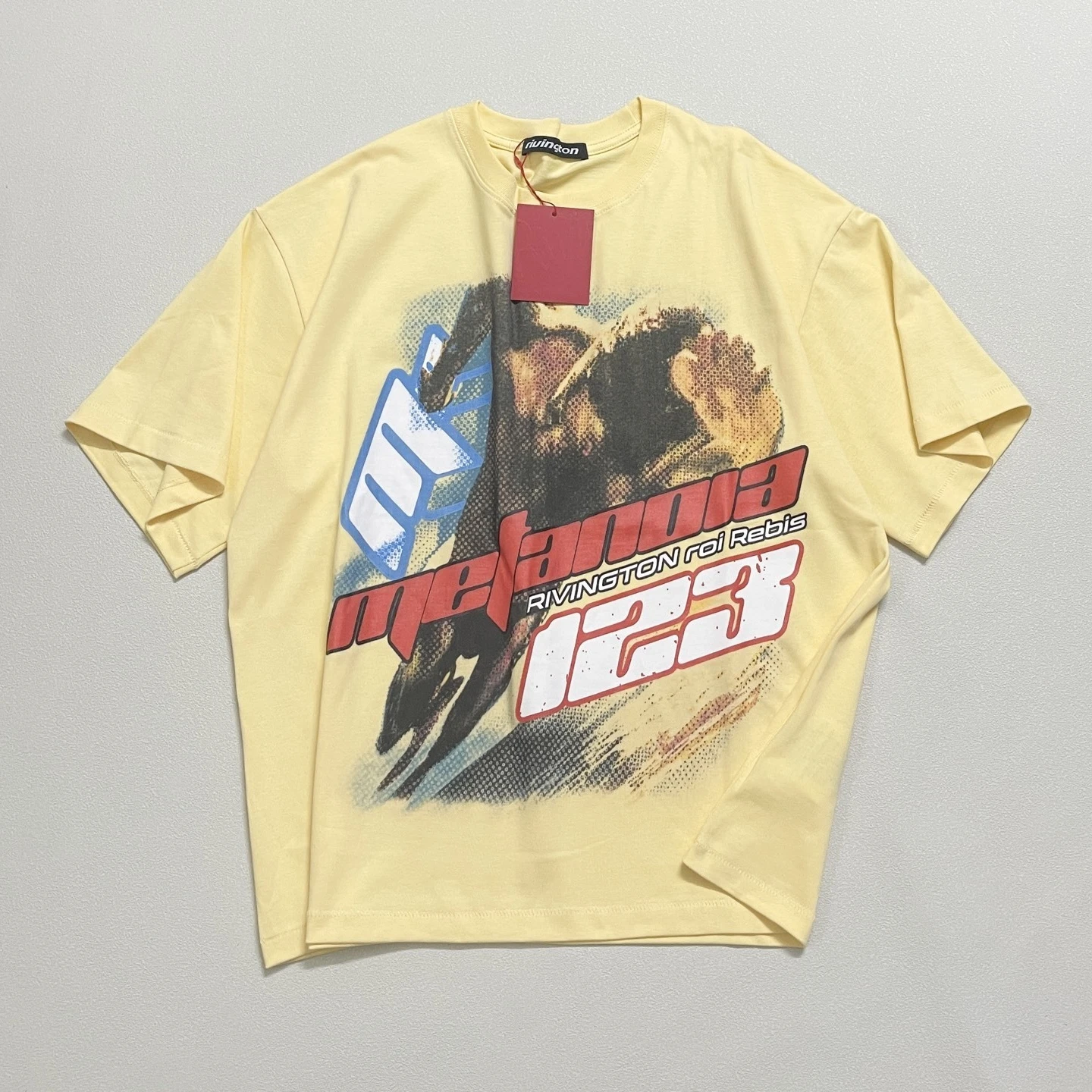 Washed Yellow White RRR123 T-Shirt Men Women Top Version RRR-123 T Shirt Tee