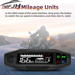 Universal Motorcycle Digital Speedometer Odometer Tachometer Voltage Gear Fuel Level Meter Speed Gauge LCD Dashboard Panel