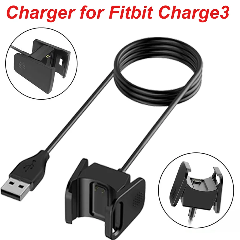 Für Fitbit Charger 3, Ladegerät, USB-Ladegerät, Smartwatch, Ladekabel, Klemmkabel, Ersatz-Ladegerät, 3,3 Fuß