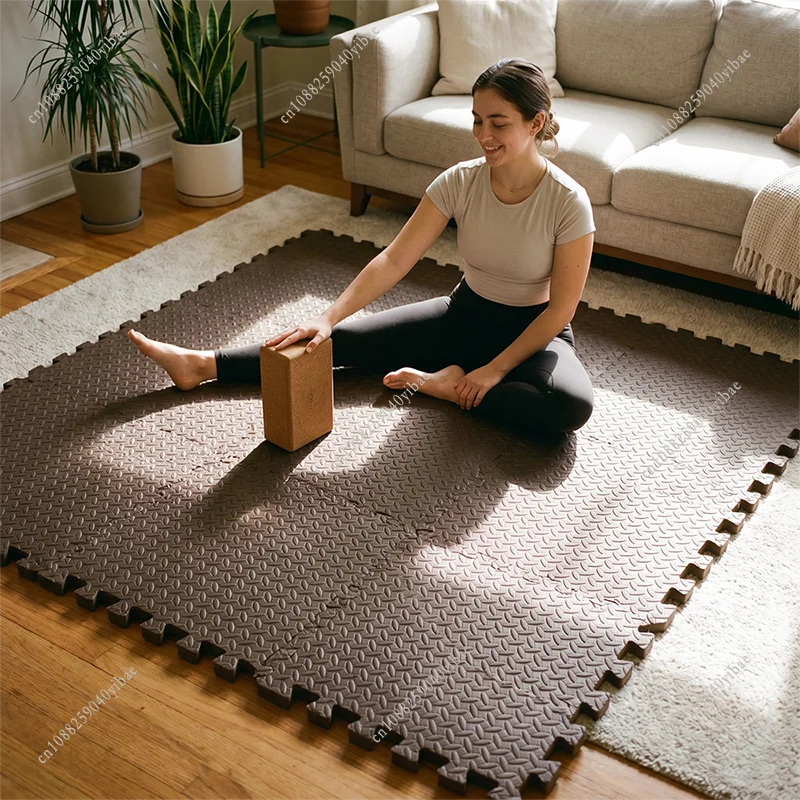 16Pcs Interlocking Exercise Foam Mat 30x30x1CM EVA Plastic Puzzle Workout Tiles Yoga Playroom Fitness Mat Carpet Tiles Rug