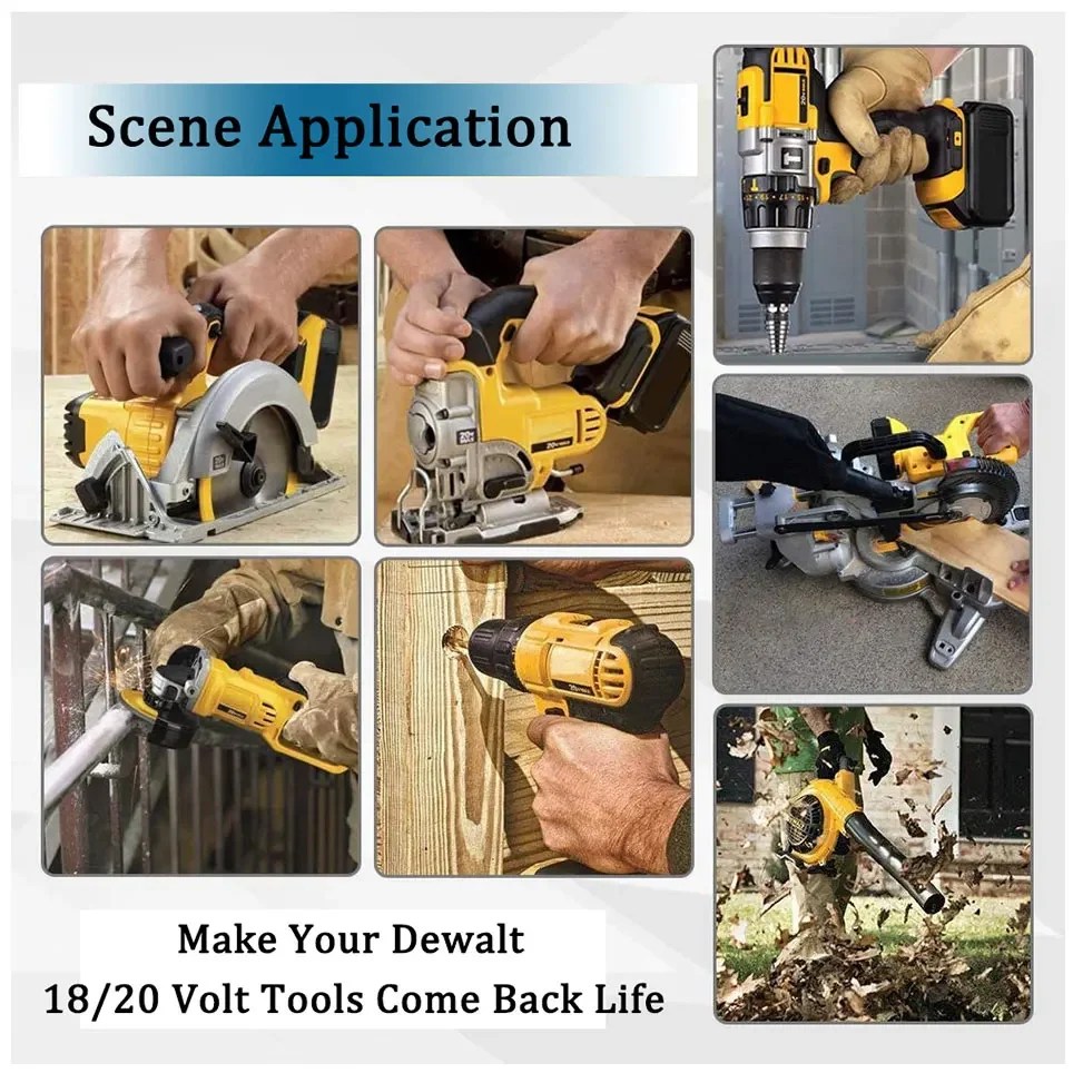 100% совместимый с DeWalt 18 В/20 в 6000 мАч перезаряжаемый аккумулятор для электроинструментов с зеркальной заменой литий-ионной батареи DCB205 Φ DCB206