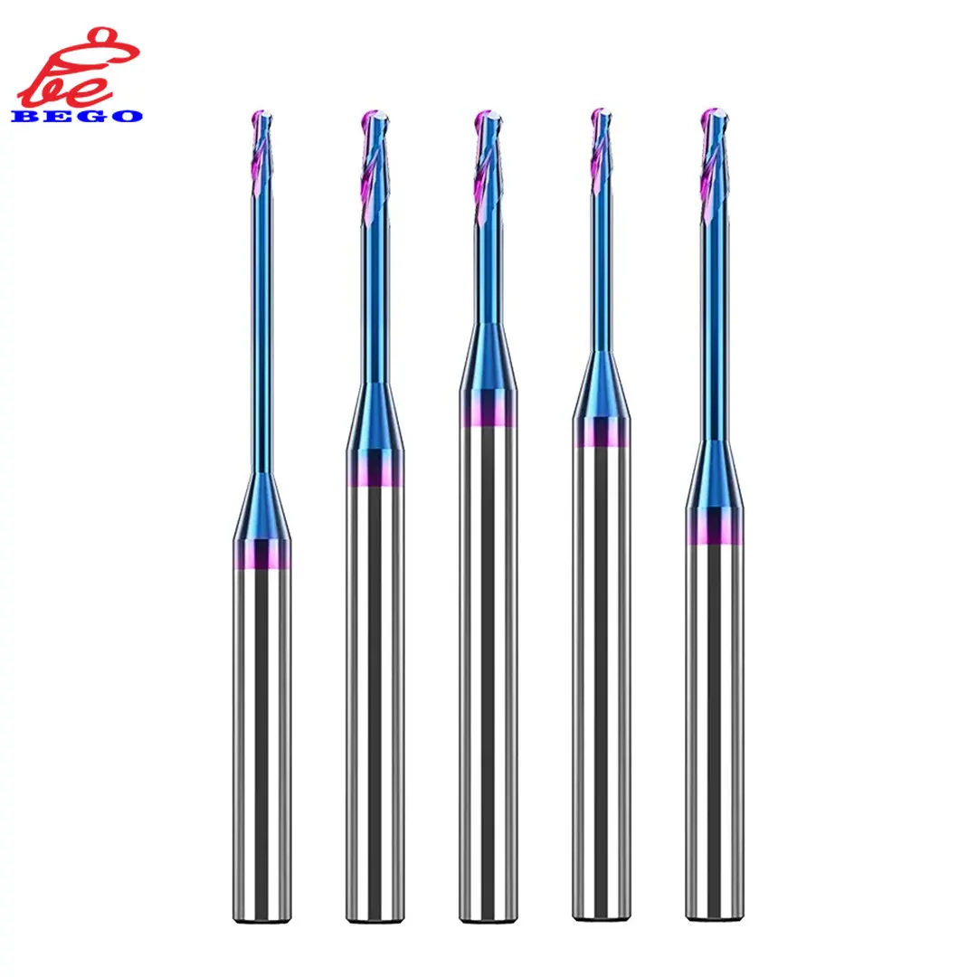 1PCS Milling Machine HRC55 HRC65 Extra Long Ball Nose End Mill 2 Flutes  Endmill Tools CNC Machining Endmill Cutter