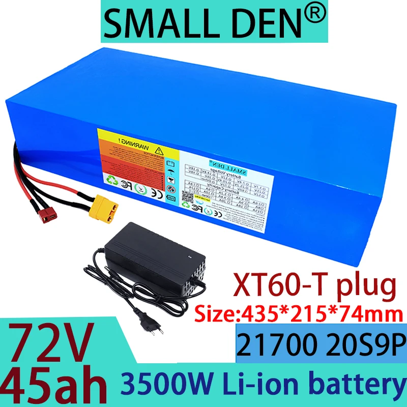 72V 45ah 21700 20S9P lithium-ion battery pack 3500W tool battery backup battery swimming boat electric vehicle+84V2A3A5A charger