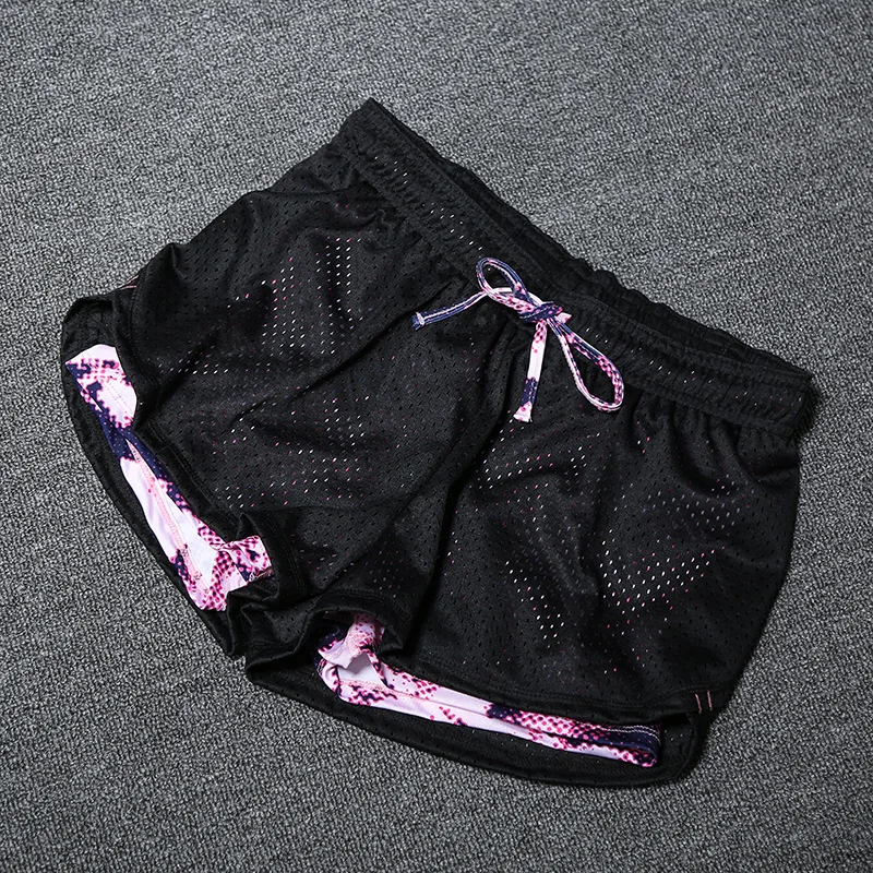 Pantalones cortos deportivos de verano para mujer, Shorts de YOGA finos de secado rápido, holgados, a prueba de luz, para Fitness, color negro, 2022