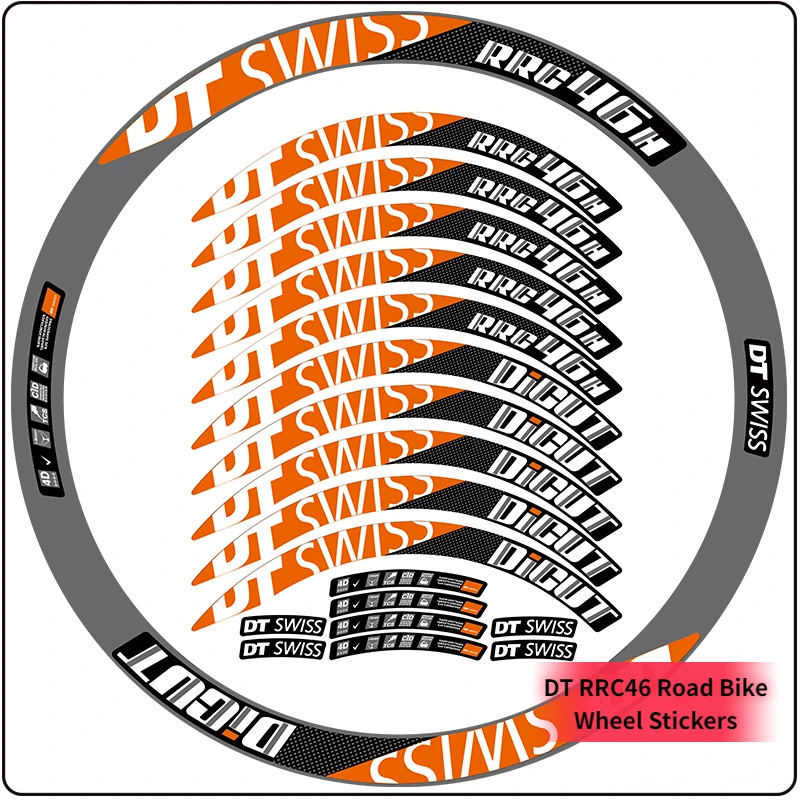 

DT RRC46 Road Bike WheelSet Decals Width 20 30 40mm Bicycle Wheel Stickers MTB Rim Film Waterproof cycle Accessories Decorative