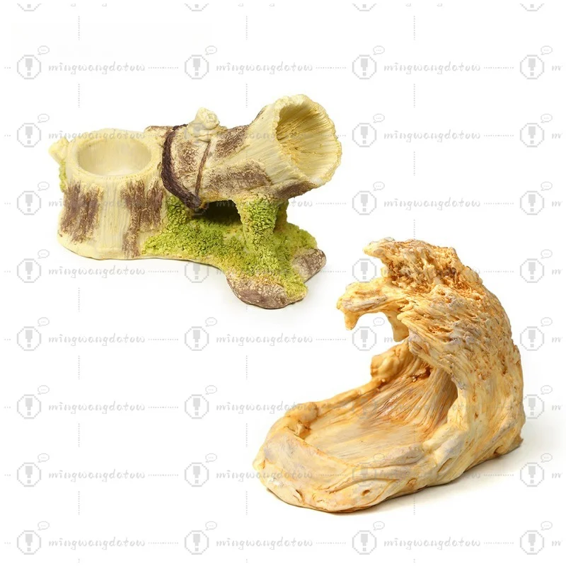 Rainforest Tank Terrarium Resin Tree Trunk Ornament Reptile Climbing Hideout for Chameleon Bearded Dragon Gecko Corn Snake