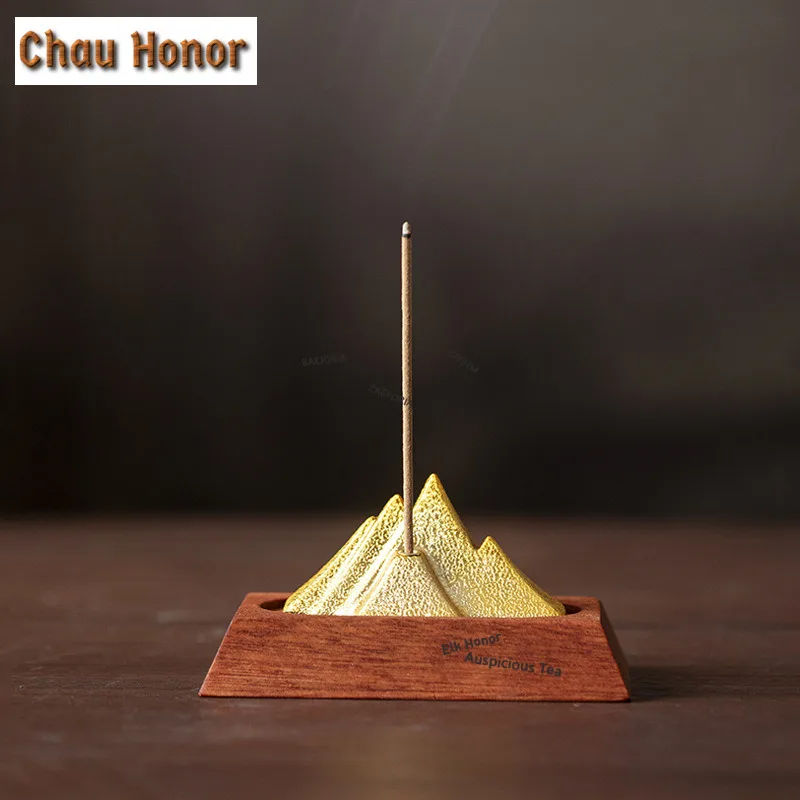 ZAEYORIA Creative Gold and Silver Mountain Incense Holder Mist Smoking Steamers Incense Burners Consecrate Censer Buddhism Craft