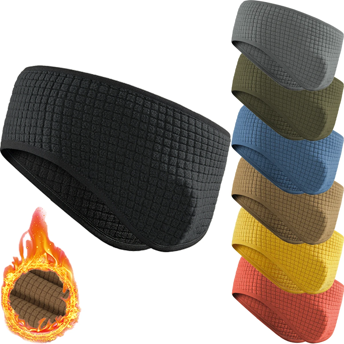  Men's Warm Winter Fleece Feel Beanie Cap Women's Cycling Earmuffs Headband Thicken Windproof Ear Cap Beanie Cap Ski Ear Gaiter
