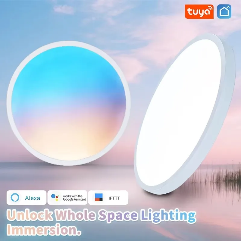 Modern Full-Spectrum TUYA WIFI LED Skylight Ceiling Light Hotel Use White Shade DIY Minimalist Design Eye Protective