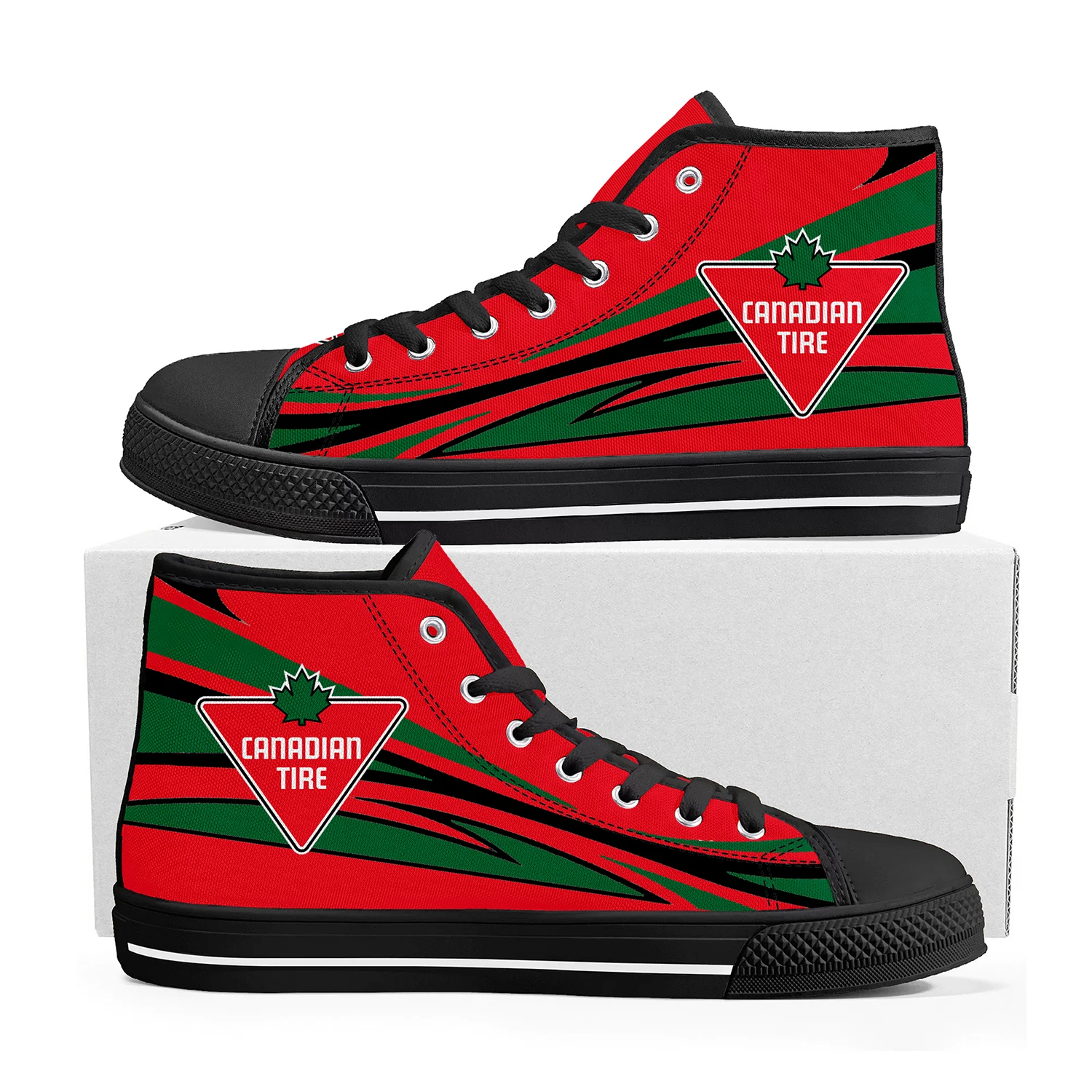 

Canadian Tire Logo High Top High Quality Sneakers Mens Womens Teenager Canvas Sneaker Custom Made Shoe Casual Couple Shoes