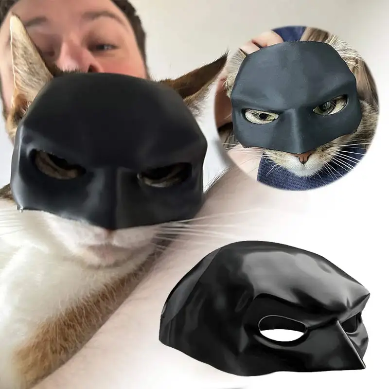 Cat Avenger Mask Kitty Grim Handsome 3D Unique Cosplay Plastic Mask Pet Toys Funny Creative Dark Style Role Playing Costumes ﻿