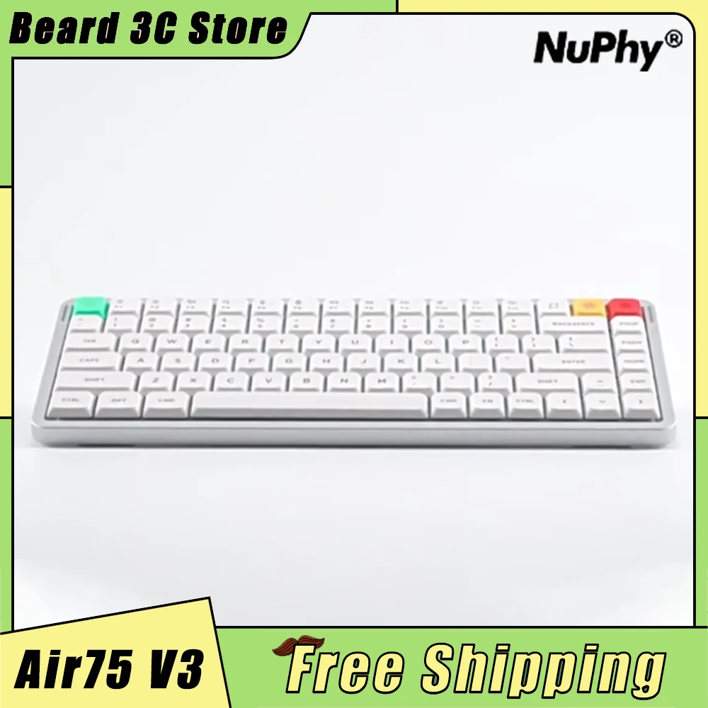 

NuPhy Air75 V3 Низкопрофильная механическая клавиатура 3-режимная беспроводная горячая замена аккумулятор 4000 мАч на заказ Air75V3 Короткая нано-переключательная клавиатура