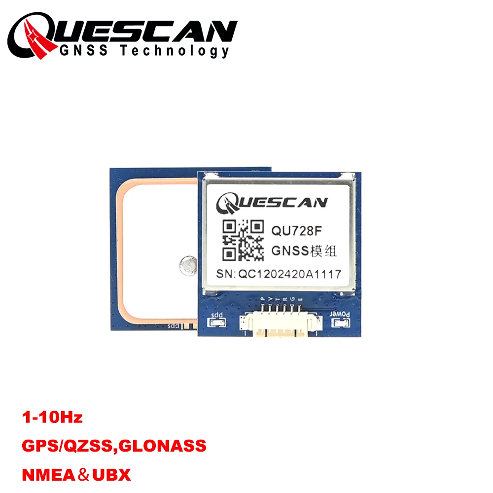 QUESCAN QU728F GPS Module NEO-7N GPS Recevier NMEA Module for Arduino GPS QZSS SBAS GLONASS 1-10Hz