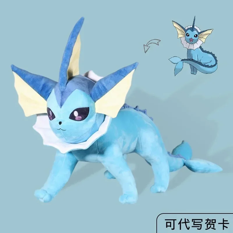 60cm Large Pokemon Vaporeon High Quality Anime Plush Toy Doll Animal Stuffed Peluche Pillow Great Birthday Gift For Kid Ornament