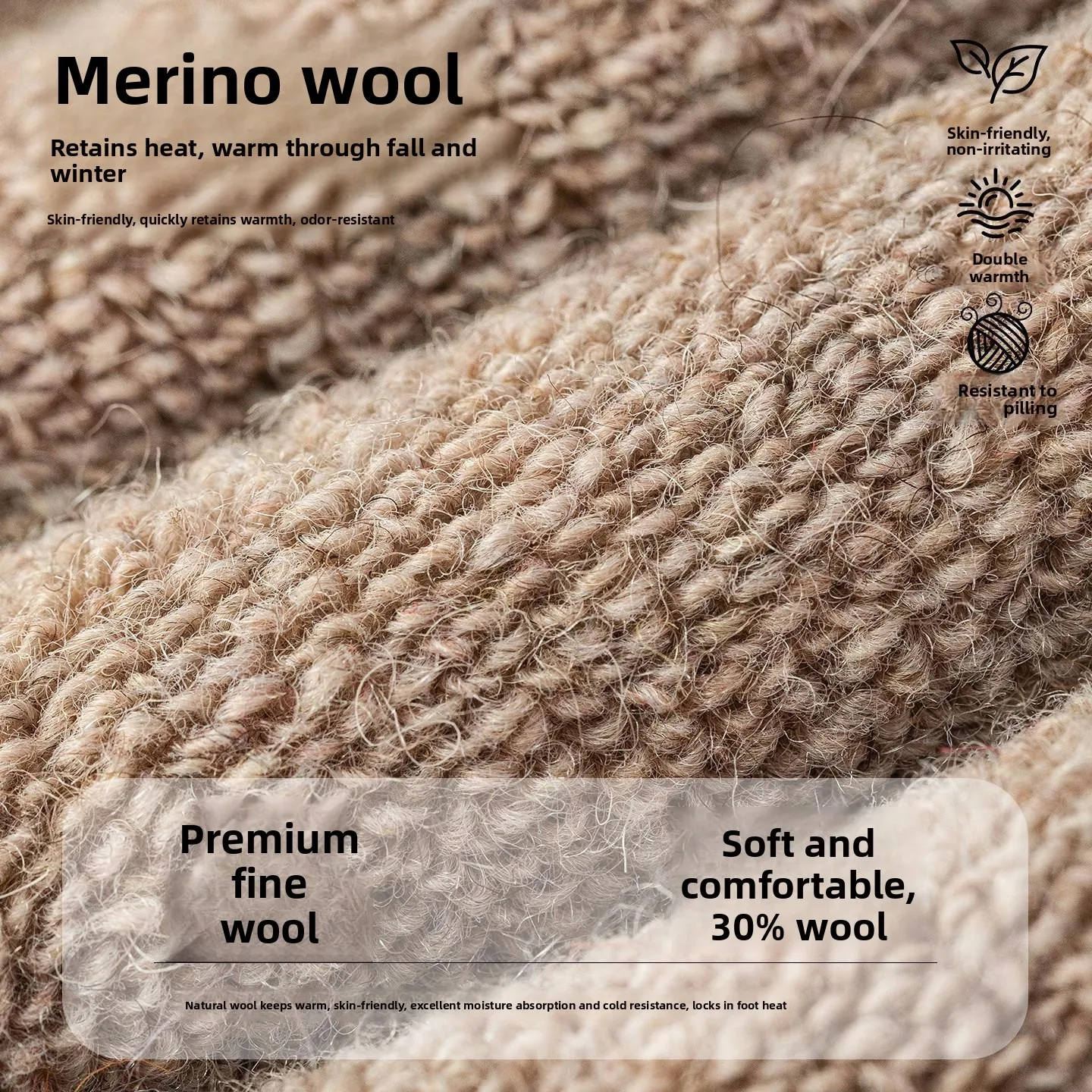Thickened Fleece Woolen Socks Men's Mid-calf Long Soft Warm Comfortable Autumn Winter Casual Pure Color No Special Need