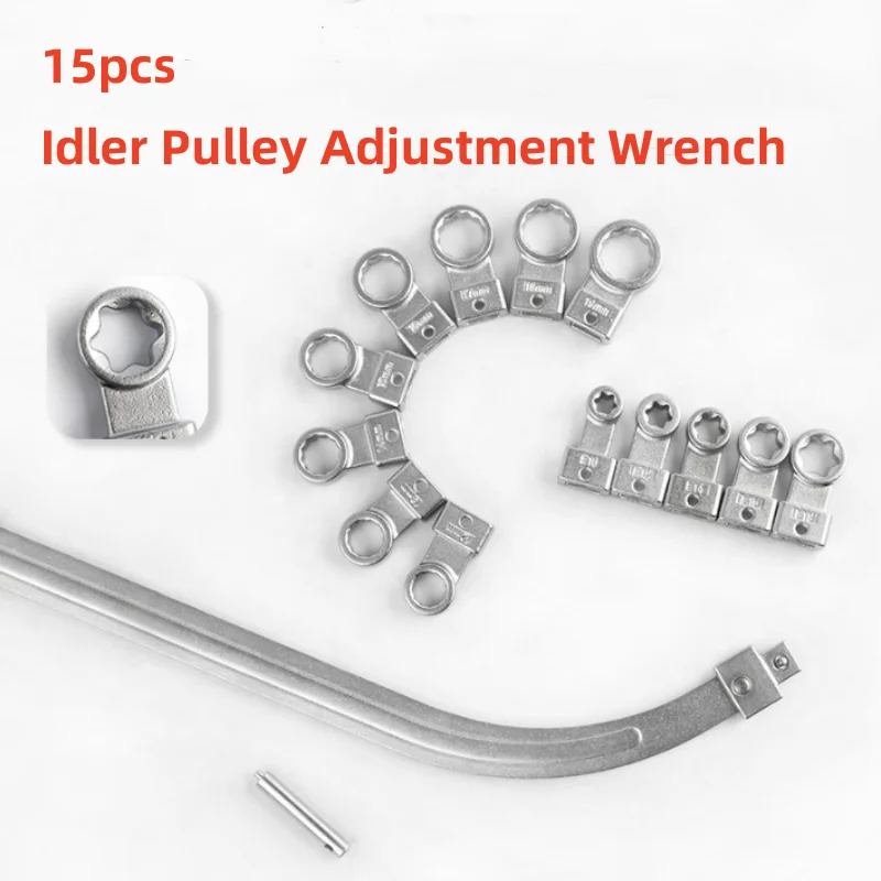 

15pcs New Automobile Engine Belt Adjustment Wrench Pulley Special Tool Timing Belt Tensioner Pulley Wrench Set