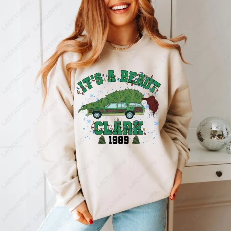 

Толстовка It's A Beaut Clark, Рождественский фильм Est 1898, забавный рождественский подарок для отдыха, зимняя теплая толстовка с круглым вырезом и графикой