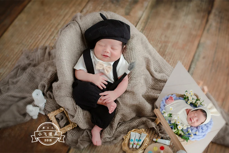 Peintres petit costume SR pantalon tendance bébé et enfant, studio de photographie, vêtements pour nouveau-nés