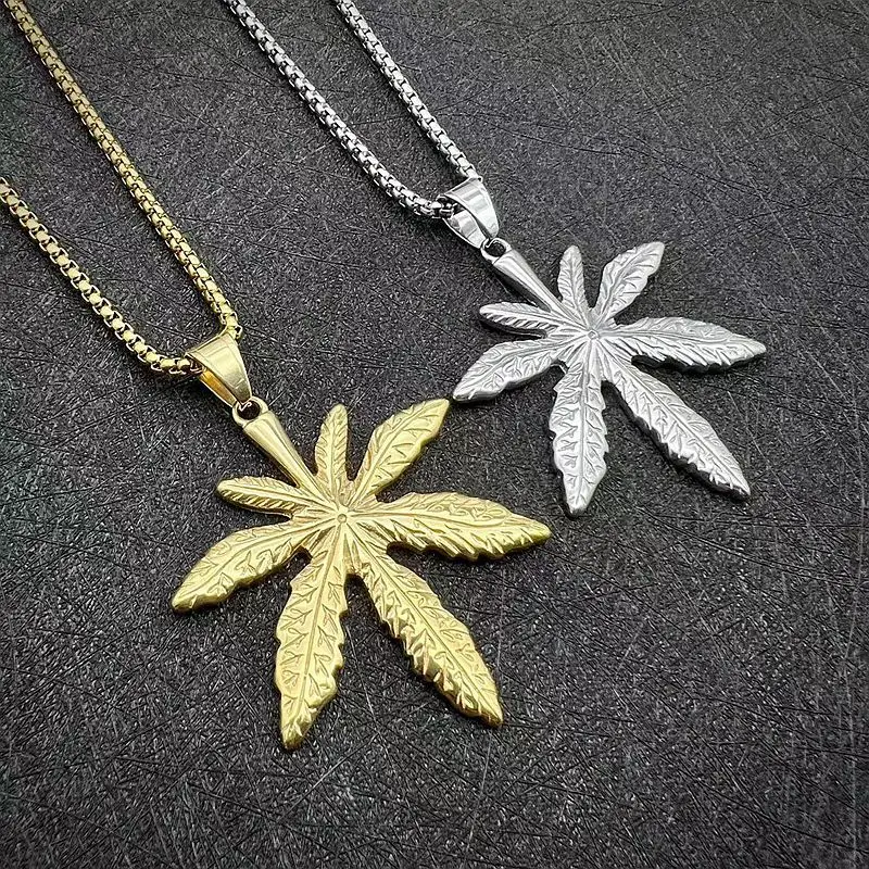 Maple Leaf Stainless Steel Necklace for men