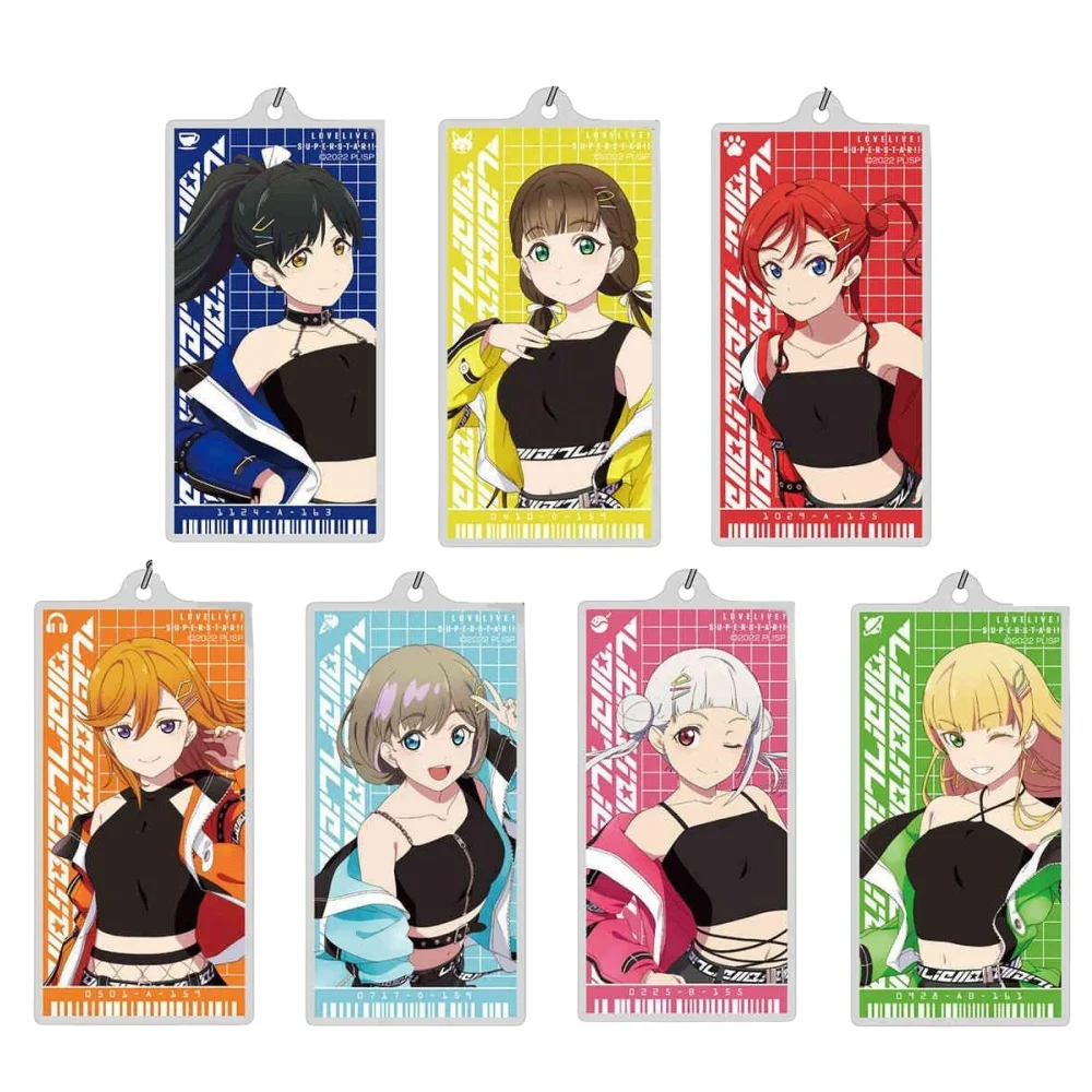 Charm Anime Fans Gifts Love Live! Superstar HD Figurel quadrate Acrylic Keychain Shibuya Kanon Tang Keke Arashi Series About 6cm