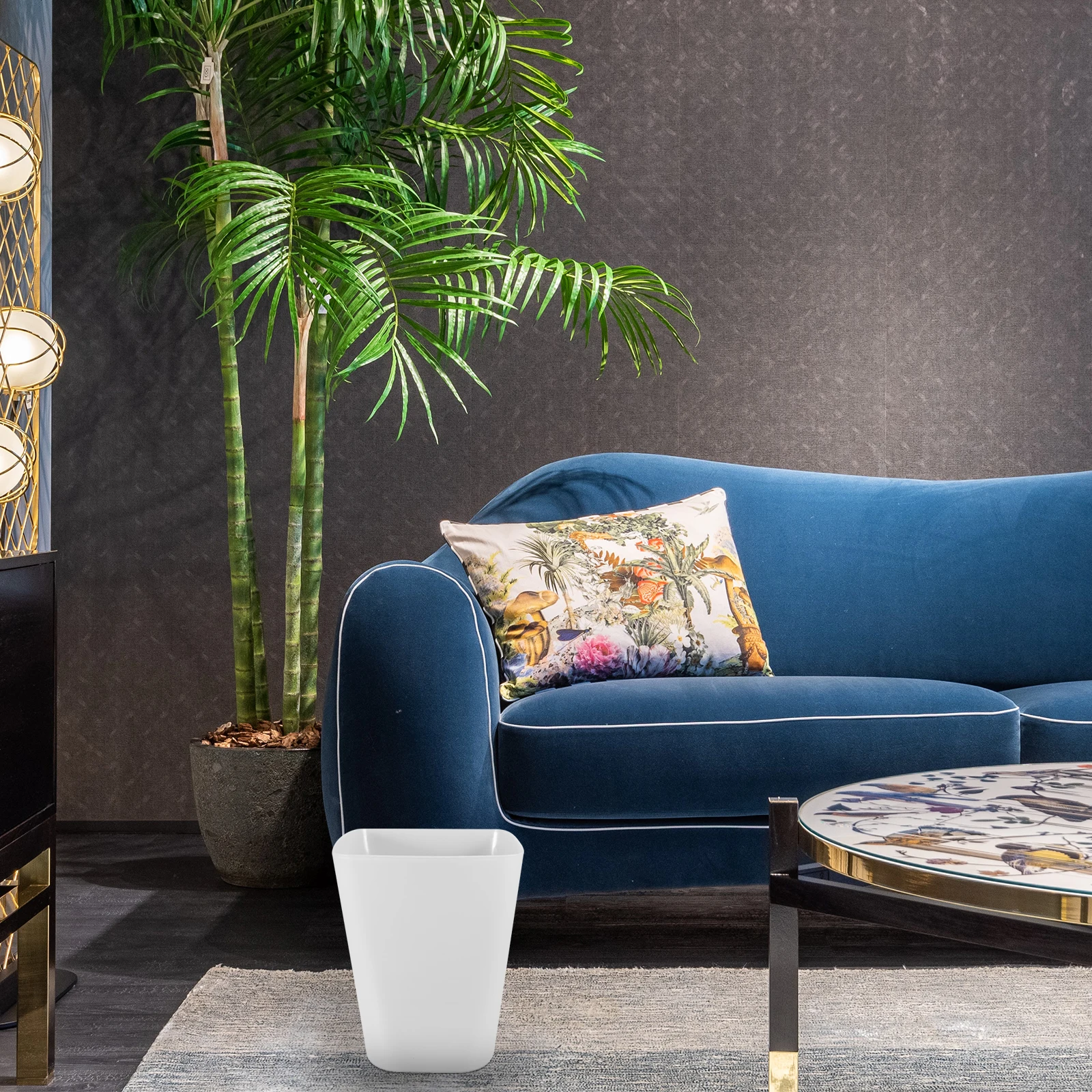 

Large Square Trash Can 12L Plastic Garbage Bin for Bathroom Bedroom Office Sturdy Lightweight Modern Design Indoor