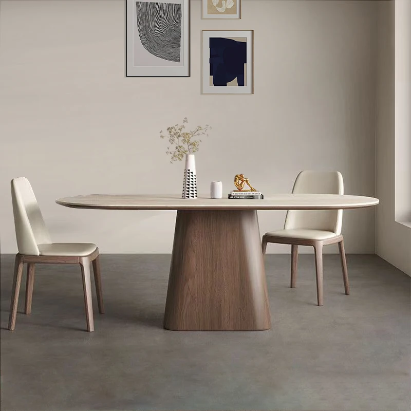 

Design Decorations Dining Table White Brown Oval Modern Dinette Dining Table Living Room Nordic Tavolino Da Salotto Furniture
