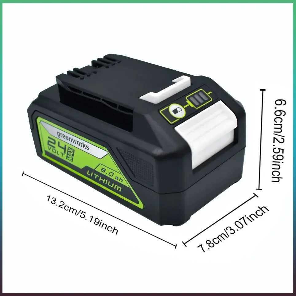 Greenworks Battery 24V 8.0AH  Greenworks Lithium Ion Battery (Greenworks Battery) The original product is 100% brand new