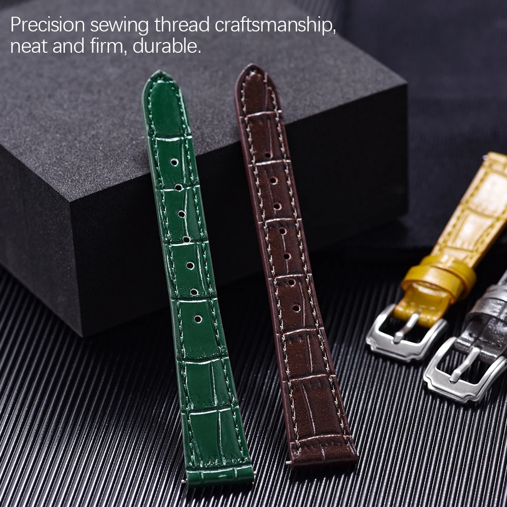Premium Grade Classic Bamboo Leather Watchbands Quick Release 16mm 18mm 19mm 20mm 21mm 22mm For Men Women Soft Leather Wristband