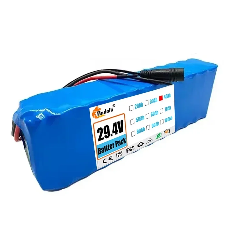 18650 batteria al litio ricaricabile 7 s3p 29.4V 50Ah con BMS adatto per motori 24V - 29.4V + caricatore 2A