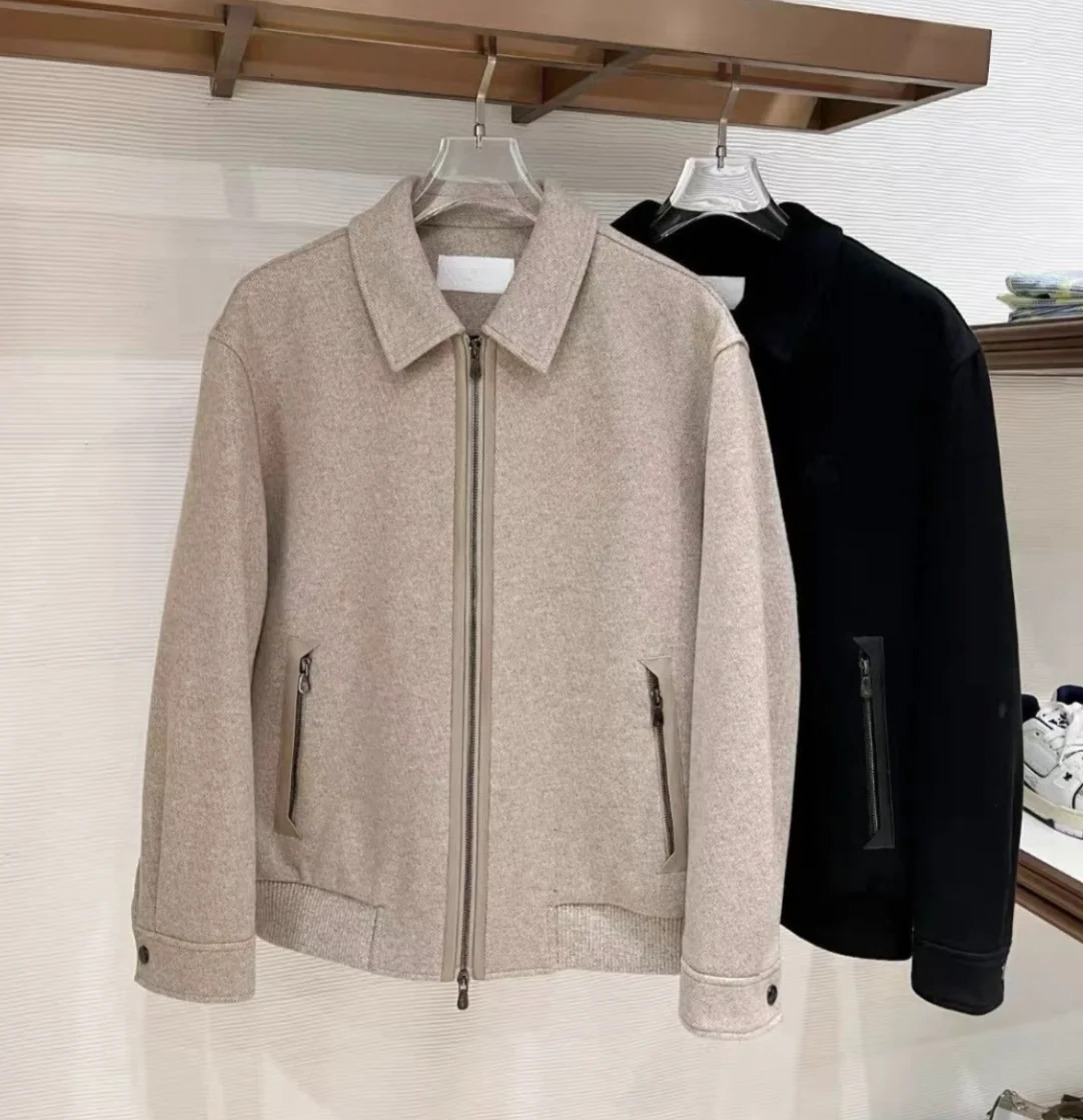 

BC Italy white goose yarn knitted lapel casual down jacket 25aw