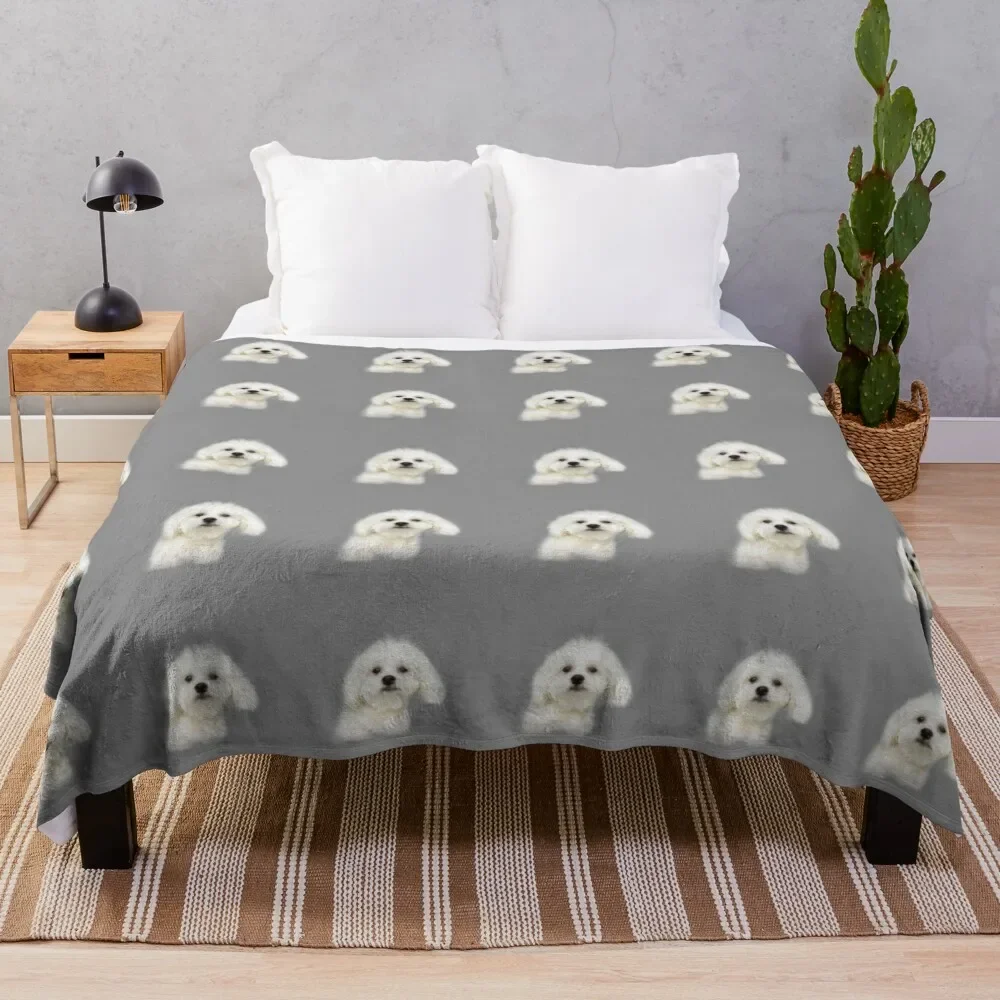 Maltese puppy Throw Blanket Retros Blankets For Baby blankets and throws Blankets