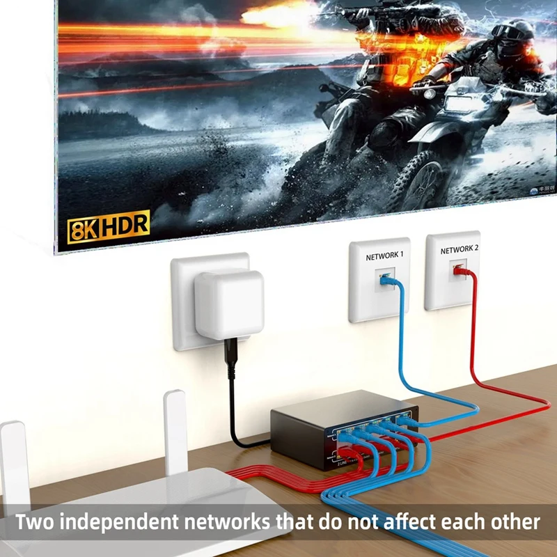 

Сетевой гигабитный 8-портовый сетевой удлинитель RJ45 Расширение Гигабитный сетевой порт Сетевой разветвитель Одновременный доступ к Интернету-ABVK