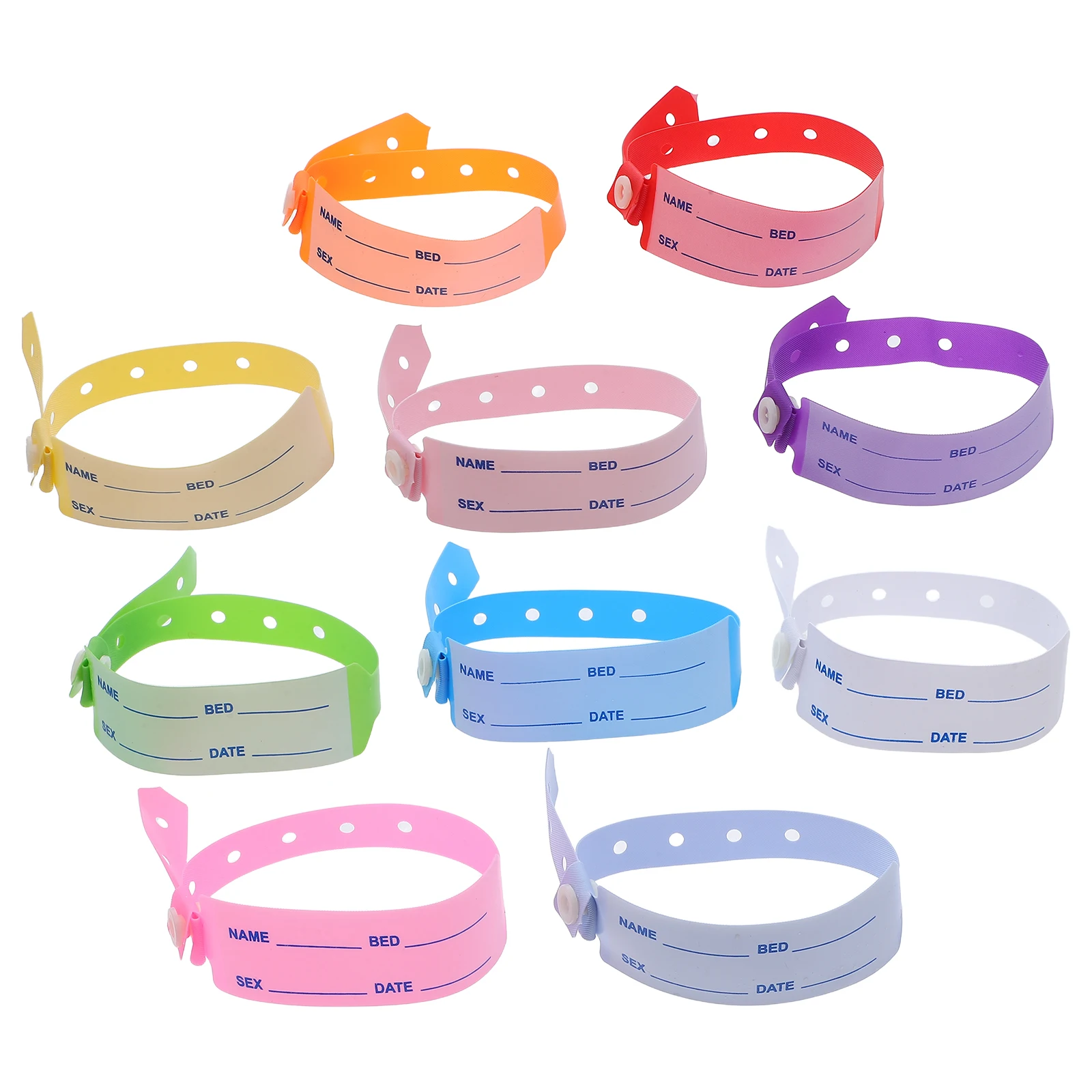 

100pcs Patient Identification Wristband Waterproof Disposable Plastic Medical Bands For Hospital Use Adjustable Nursing