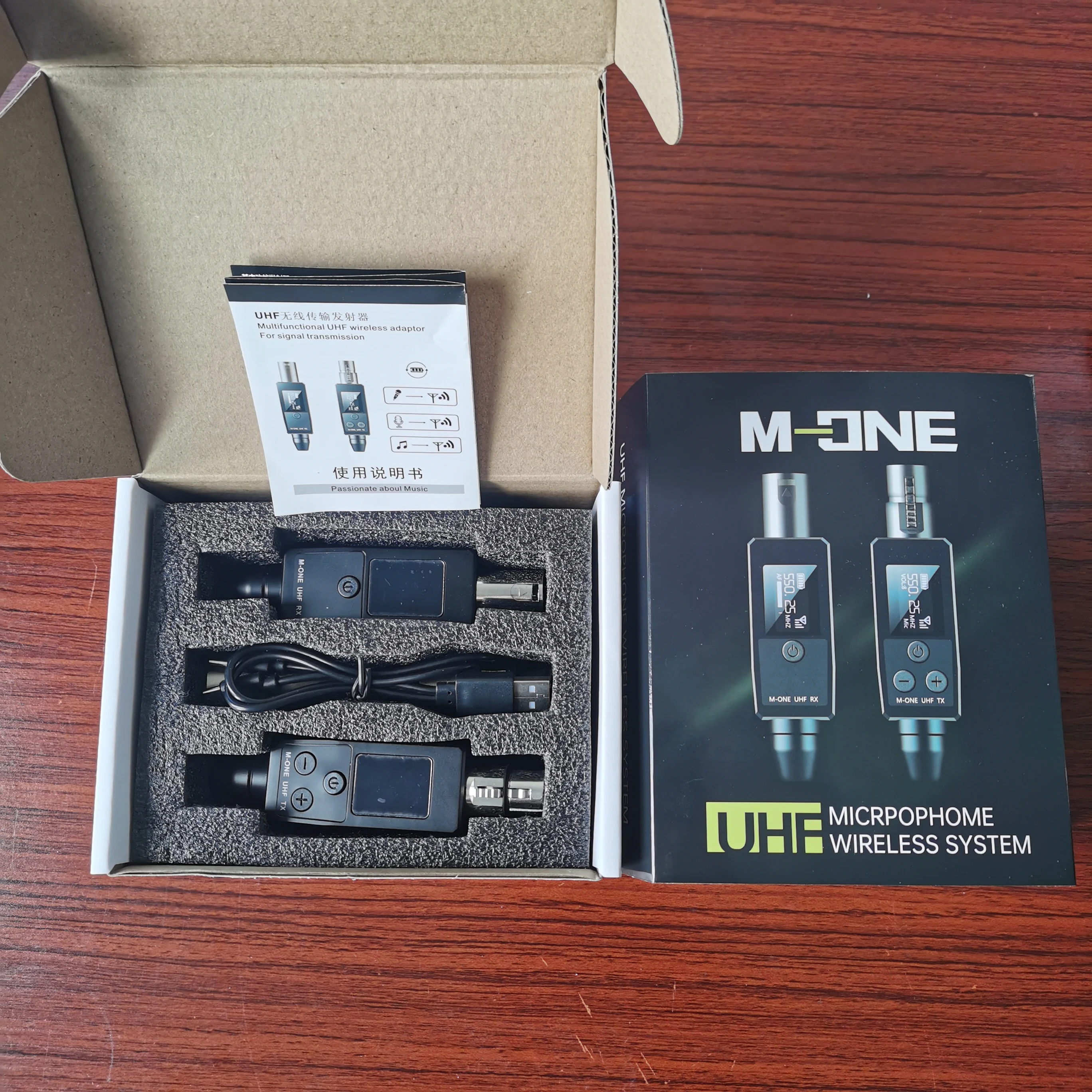 M-ONE micrófonos UHF DSP con cable a sistema inalámbrico, transmisor y receptor XLR, adaptador de señal para micrófono condensador dinámico de 48v